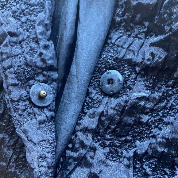 Eileen Fisher Jacket Textured Chenille Silk Black - Picture 6 of 6